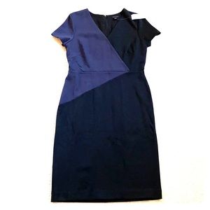 Ann Taylor Color Block Dress - black/blue purple